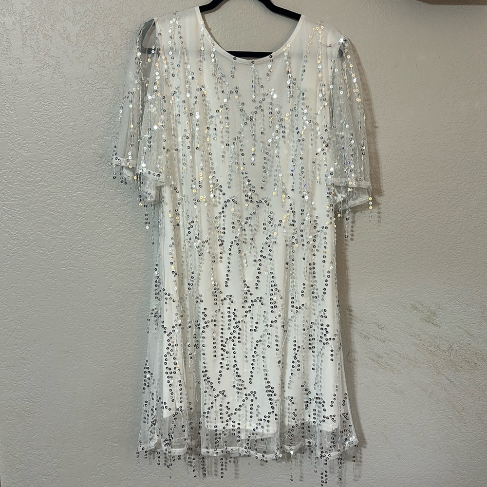 Fun White Sequin Dress